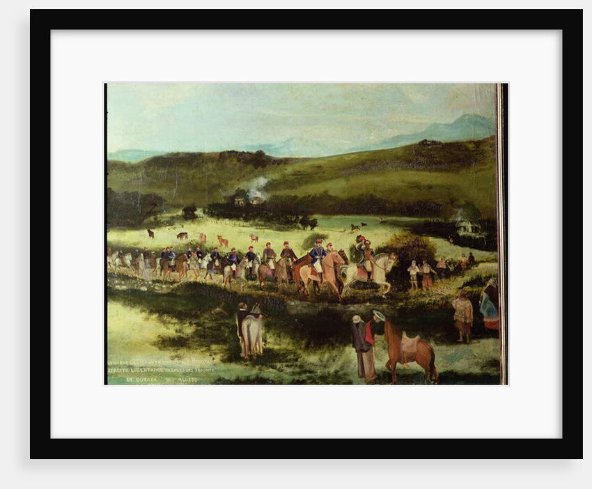 Simon Bolivar and Francisco de Paula Santander travelling to Bogota with the army of the 'Libertador' after the victory of Boyaca, 10th August 1829 by Francisco de Paula Alvarez