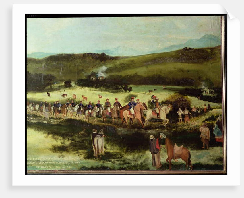 Simon Bolivar and Francisco de Paula Santander travelling to Bogota with the army of the 'Libertador' after the victory of Boyaca, 10th August 1829 by Francisco de Paula Alvarez