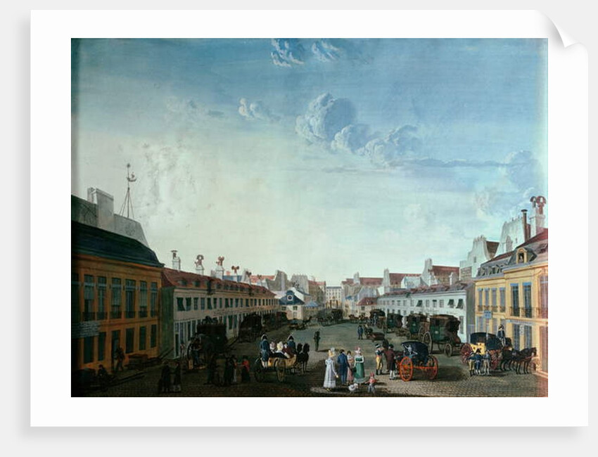Interior courtyard of the Imperial Stage-coach Service, early 19th century by French School