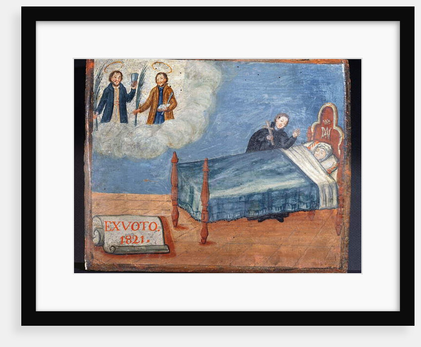 Ex Voto dedicated to SS. Cosmas and Damian in gratitude for the healing of a sick woman, 1821 by Spanish School