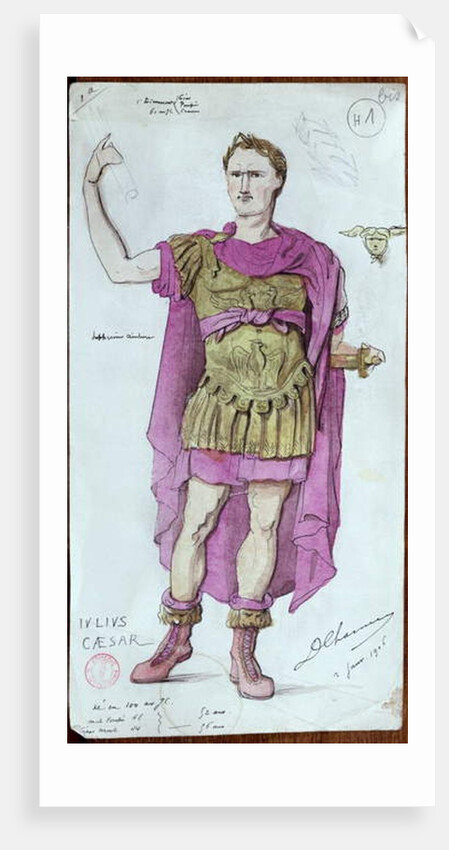 Costume design for Julius Caesar from 'La Mort de Pompee' by Corneille, 1906 by Desire Chaineux