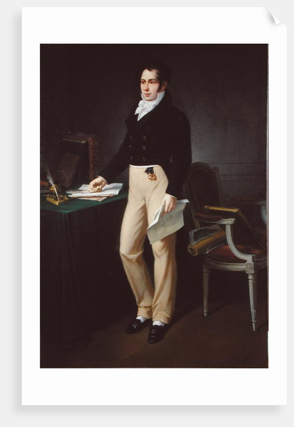 Portrait of a young man holding the 'Journal des Sourds-Muets et Aveugles', c.1830-40 by French School
