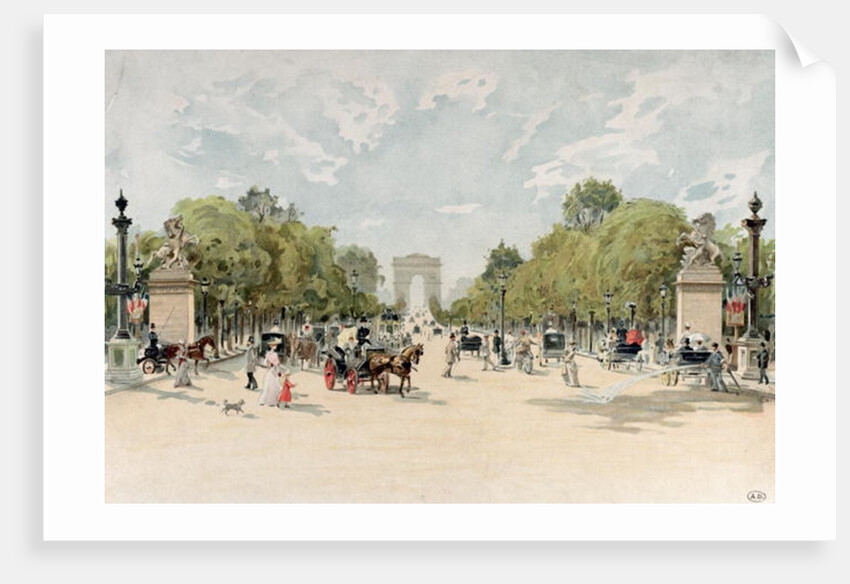 The Avenue des Champs-Elysees, c.1895 by French School