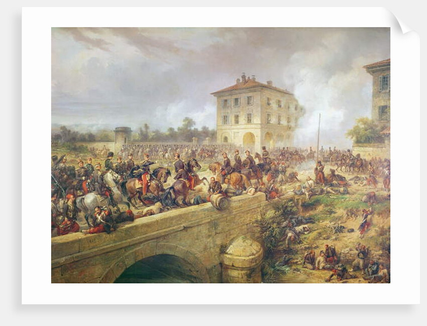 Fighting at the bridge of Boffalora during the battle of Magenta, 4th June 1859, c.1859 by French School