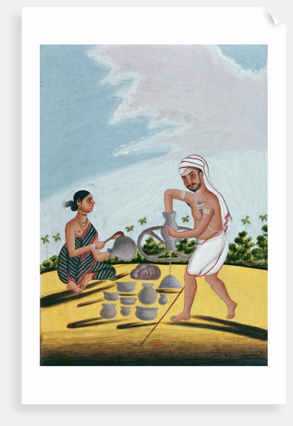 A Potter at Work by Indian School