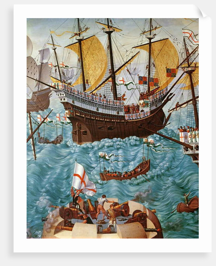 Embarkation of Henry VIII on board the Henry Grace à Dieu in 1520 by Friedrich Bouterwek