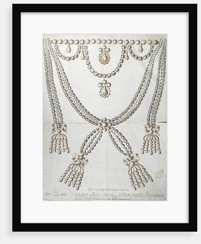 The Diamond Necklace involved in the Affair of the 'Collier de la Reine', c.1785 by French School