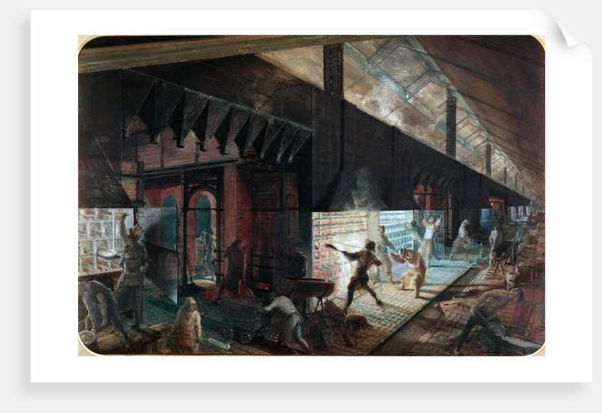 Zinc production at the Vieille Montagne factory, Saone-et-Loire, c.1860 by Ignace Francois Bonhomme