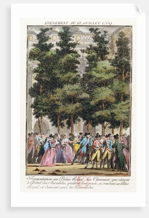 Fermentation at the Palais-Royal on the 10th July 1789 by Jean-Francois Janinet