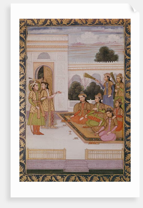 Joseph presented to the wives of Mizr by Zuleika, Potiphar's wife, episode from the popular Persian poem 'Yusuf and Zulaikha' by Jami c.1780 by School Mughal