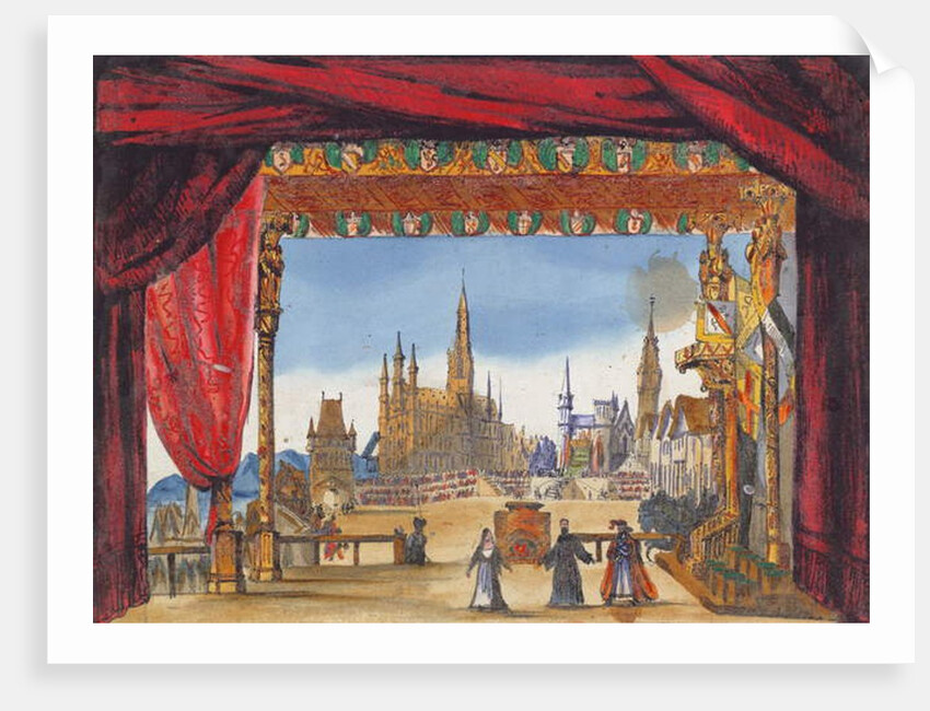 Stage design for Act V of 'La Juive', first performed at the Paris Opera on 23rd February 1835 by French School