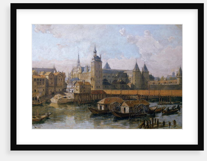 The Ile de la Cite and the Palais de Justice in the 16th century, 1917 by Theodor Josef Hubert Hoffbauer