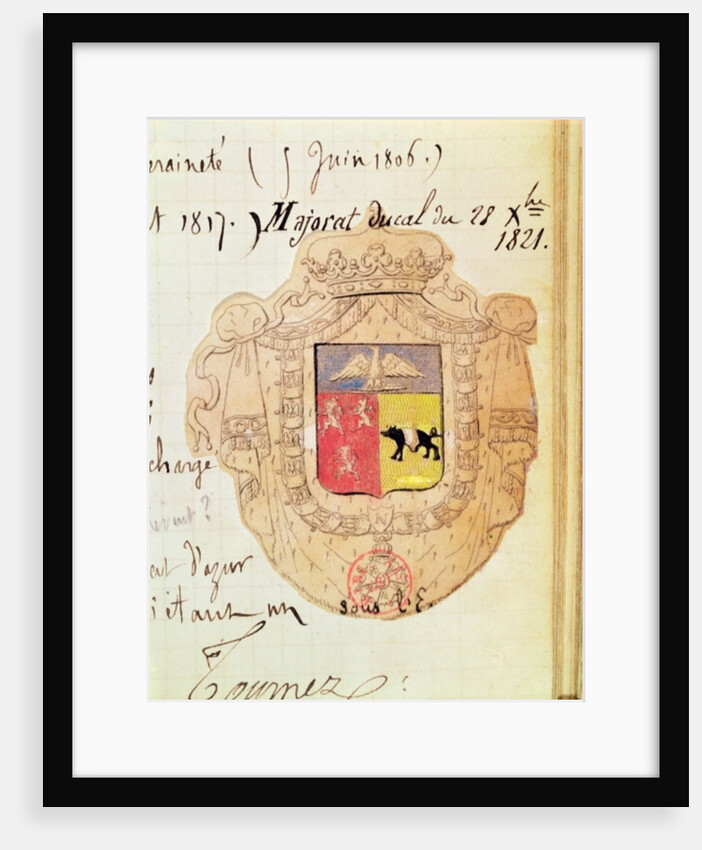 Coat of arms of Charles Maurice de Talleyrand-Perigord Prince of Benevento by French School