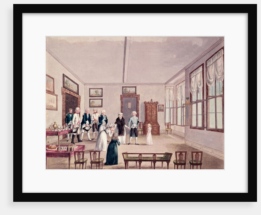 Marie-Therese-Charlotte de Bourbon, Madame Royale, meets her cousins Emperor Francis II of Austria and his wife Maria Teresa in Vienna after her release in 1795 from imprisonment in Paris, c.1796 by French School