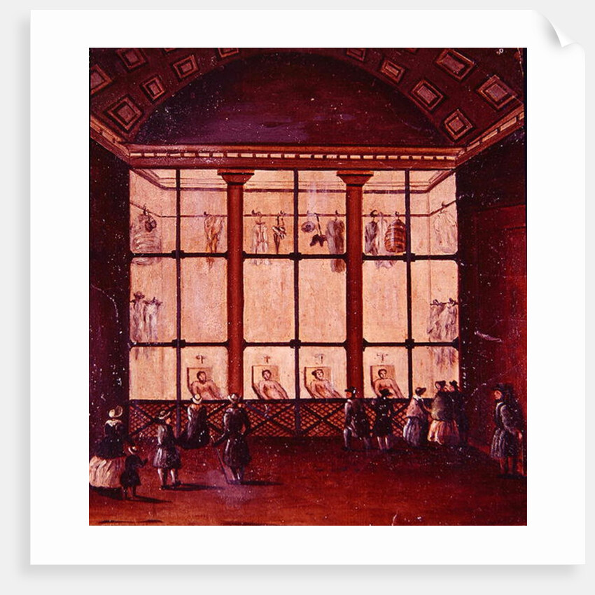 La Morgue, largest morgue in Paris, 1830-40 by School French