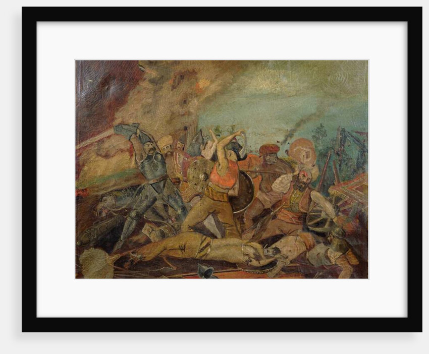 Ottoman and Hungarian Soldiers Fighting in the Seventeenth Century by School Hungarian