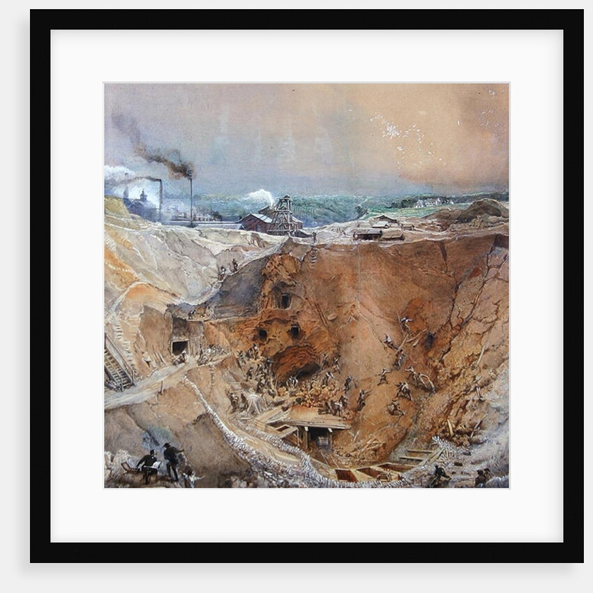 Opencast Mining at Vieille Montagne, Saone et Loire, c.1854 by Ignace Francois Bonhomme