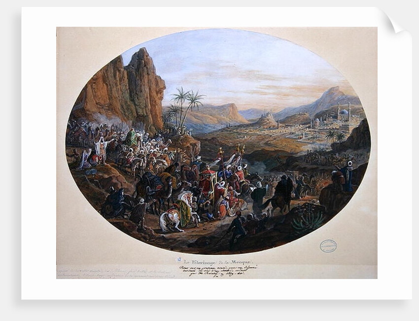 Design for a set of plates depicting The Pilgrimage to Mecca by Jean-Charles Develly