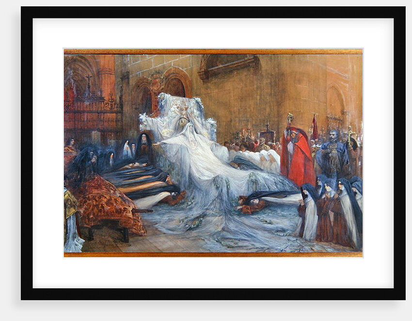 Sarah Bernhardt in the title role of Saint Teresa of Avila in the play 'La Vierge d'Avila' by Mendes, produced in 1906 by Georges Clairin