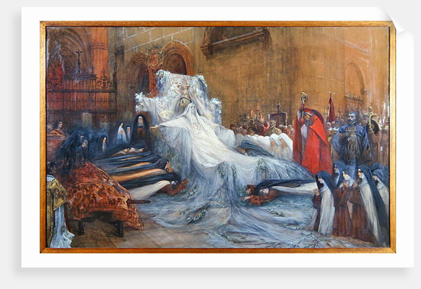 Sarah Bernhardt in the title role of Saint Teresa of Avila in the play 'La Vierge d'Avila' by Mendes, produced in 1906 by Georges Clairin