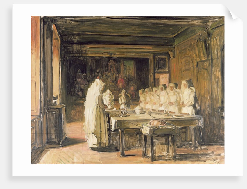 The Sisters of the Hospice de Beaune Saying Grace, late 19th century by Joseph Bail