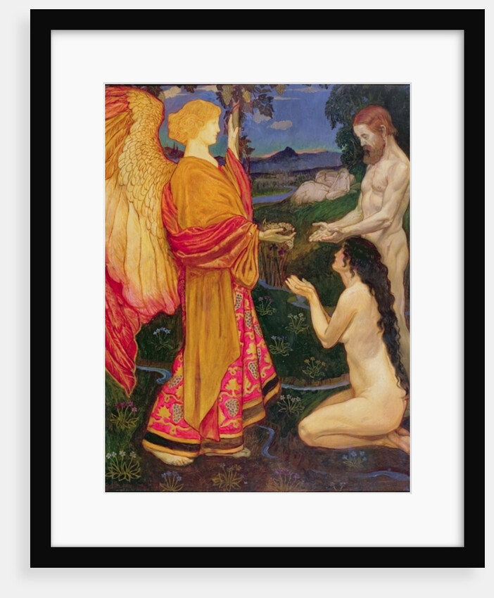 The Angel offering the fruits of the Garden of Eden to Adam and Eve by John Byam Liston Shaw