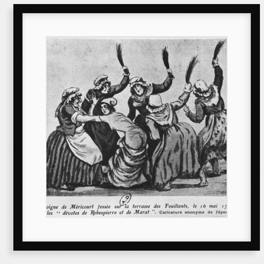 Theroigne de Mericourt whipped by a group of Parisian Jacobin women, 16th May 1793 by French School