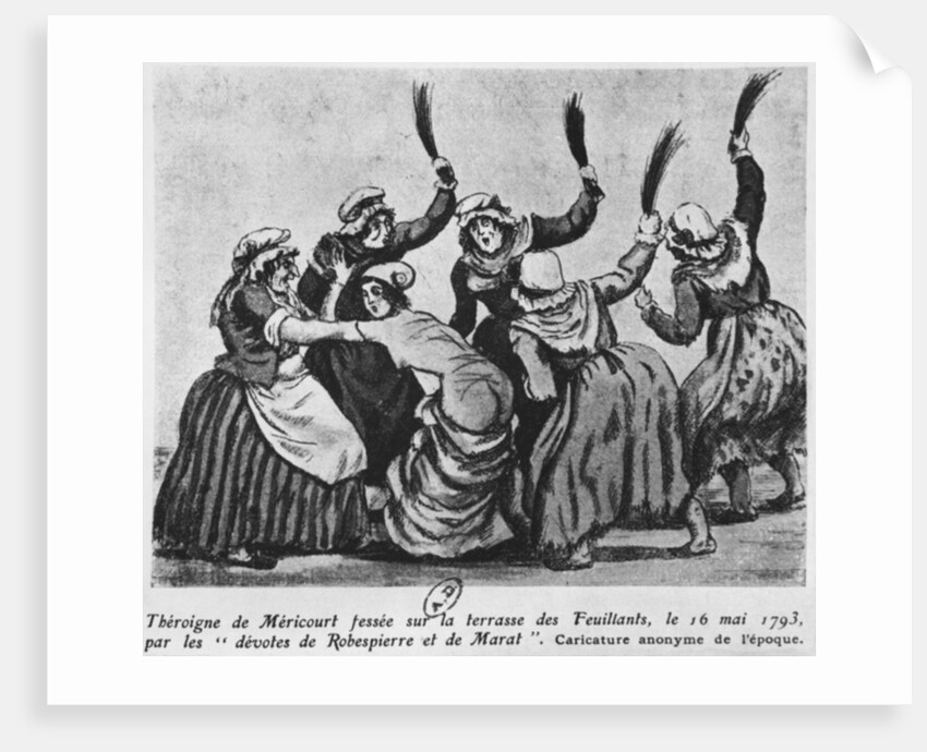 Theroigne de Mericourt whipped by a group of Parisian Jacobin women, 16th May 1793 by French School