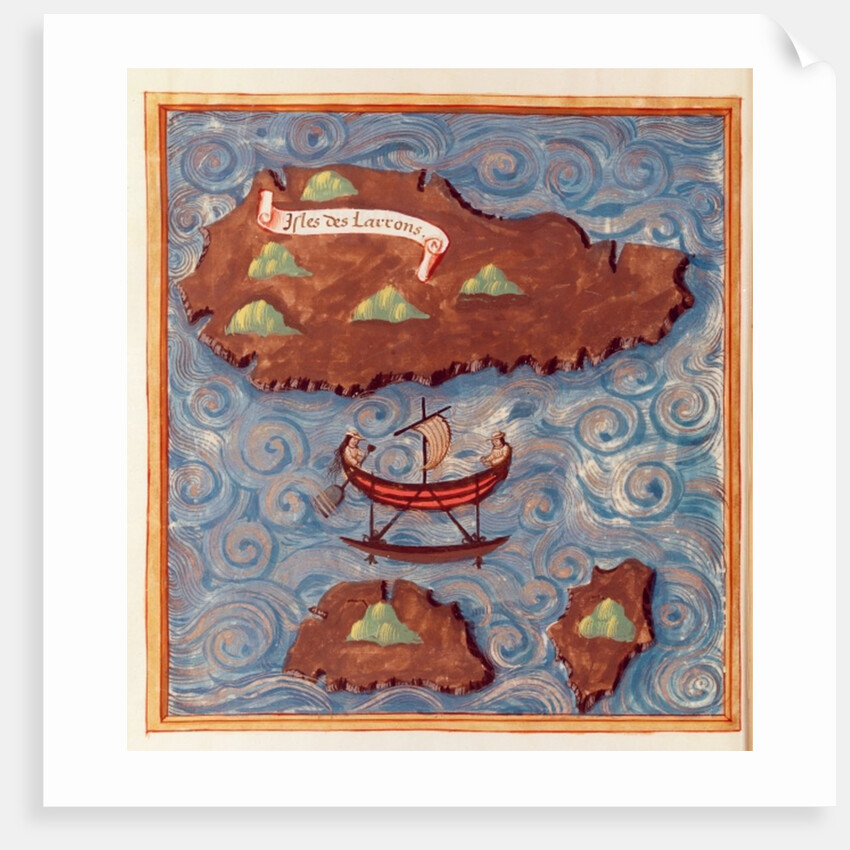 Ms 24224 Fol.20v Map of the Ladrones Islands by French School