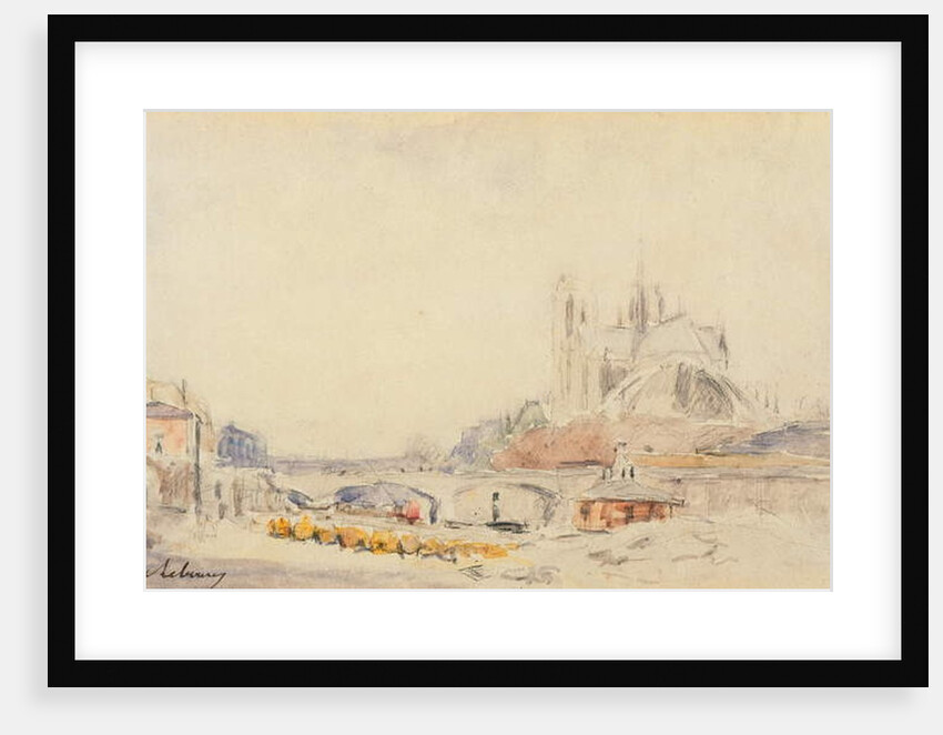 View of the Pont de la Tournelle and Notre-Dame de Paris by Albert-Charles Lebourg