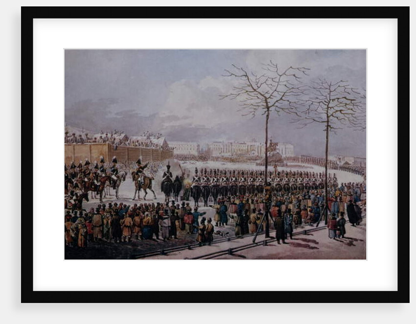 The Insurrection of the Decembrists at Senate Square, St. Petersburg on 14th December, 1825 by School Russian