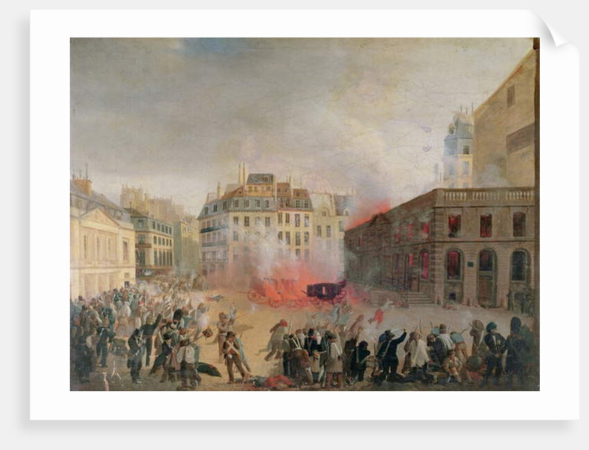 The Water Tower on Fire, Place du Palais Royal, 24 February 1848 by French School