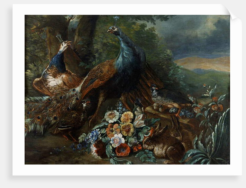Landscape with Peacock and Game by Italian School