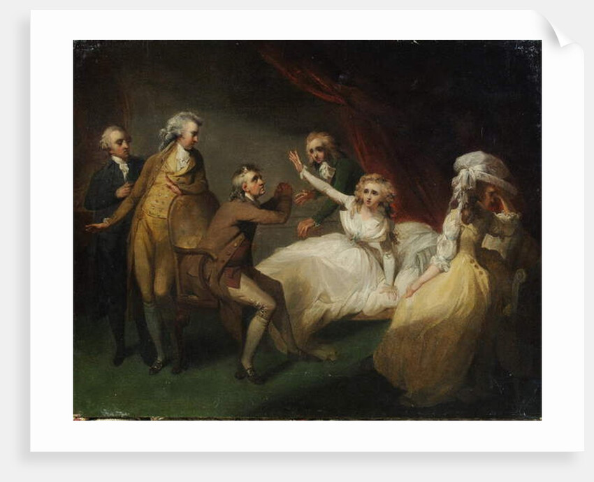 Camilla recovering from her swoon, illustration of a scene from 'Camilla', or 'A Picture of Youth'. by Henry Singleton