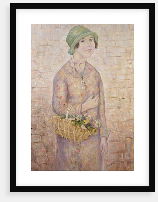 A Girl with a Basket of Flowers by Tadeusz Makowski