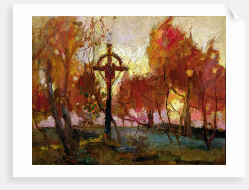 Landscape with a Cross by Tadeusz Makowski