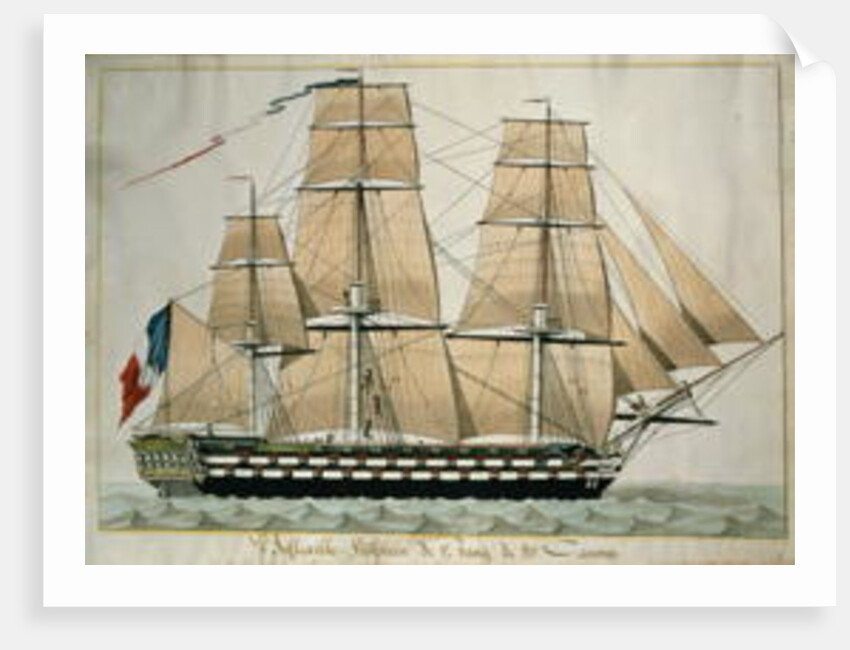 L'Inflexible Vaisseau de v. Rang de 90 Canons c.1835 by French School