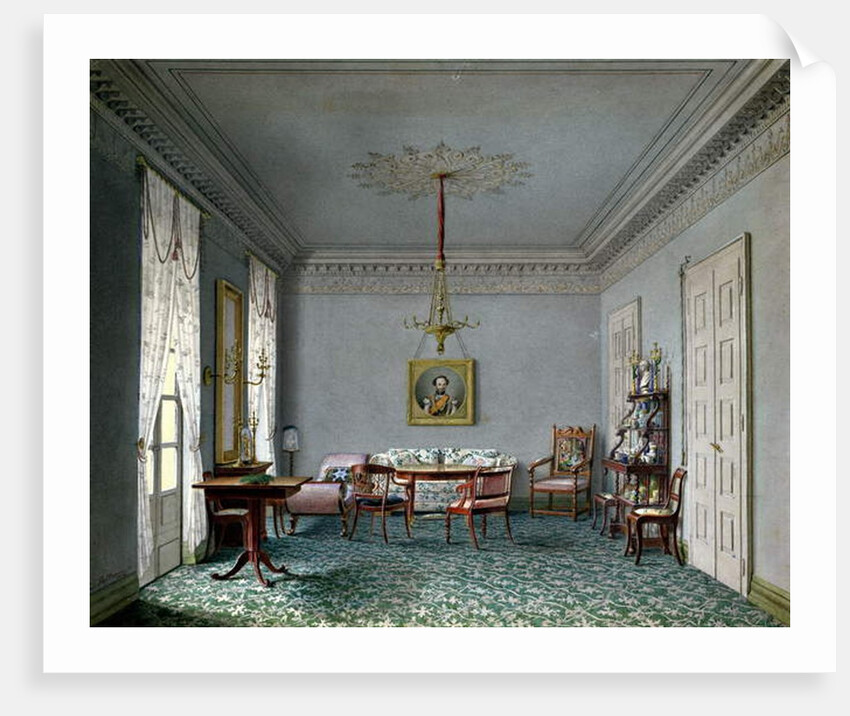 Drawing room Interior in the Palace in Stuttgart, Wurttemburg by Ludwig Holthausen
