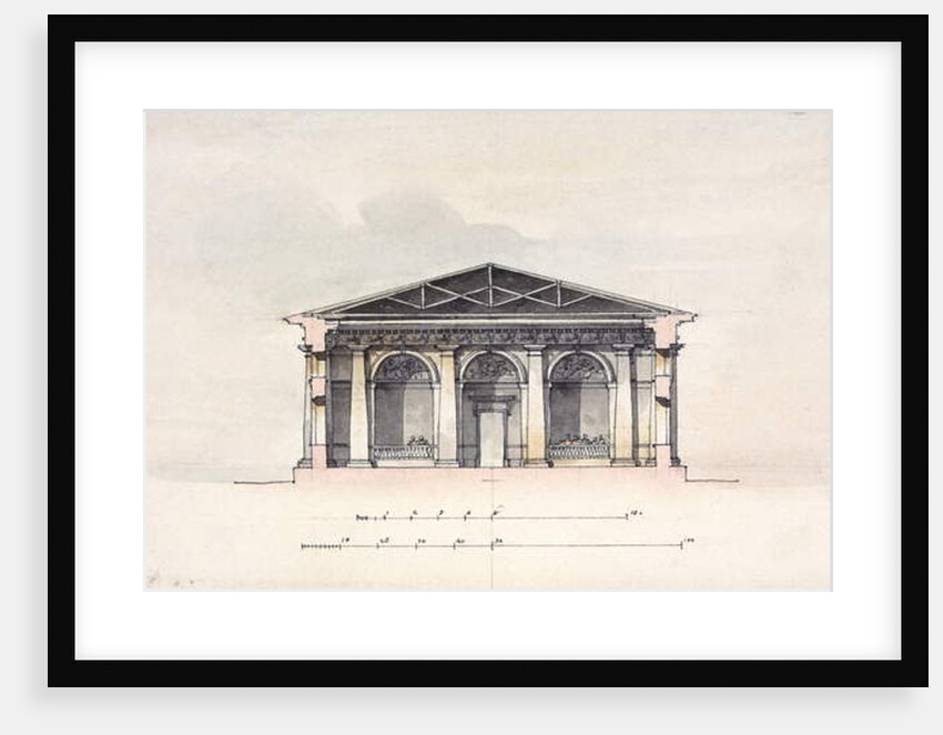 Cross-Section View of the Riding Stables at Tsarskoye Selo, 1792 by Giacomo Quarenghi
