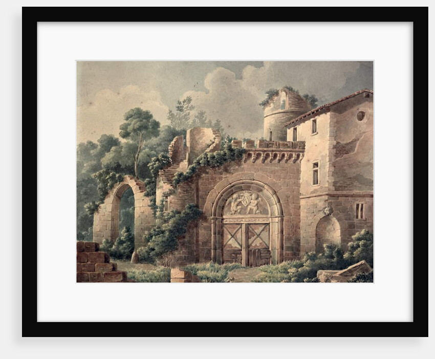 A Ruined Castle, c.1820 by French School
