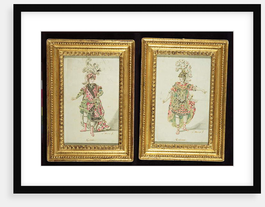 Designs for a Greek and a Roman Opera Costume, c.1770 by Leonardo Marini