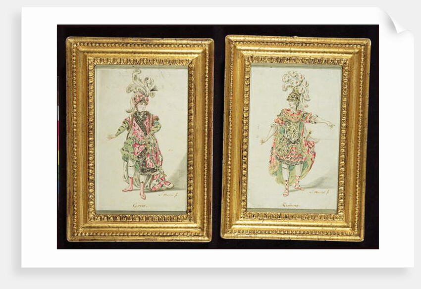 Designs for a Greek and a Roman Opera Costume, c.1770 by Leonardo Marini