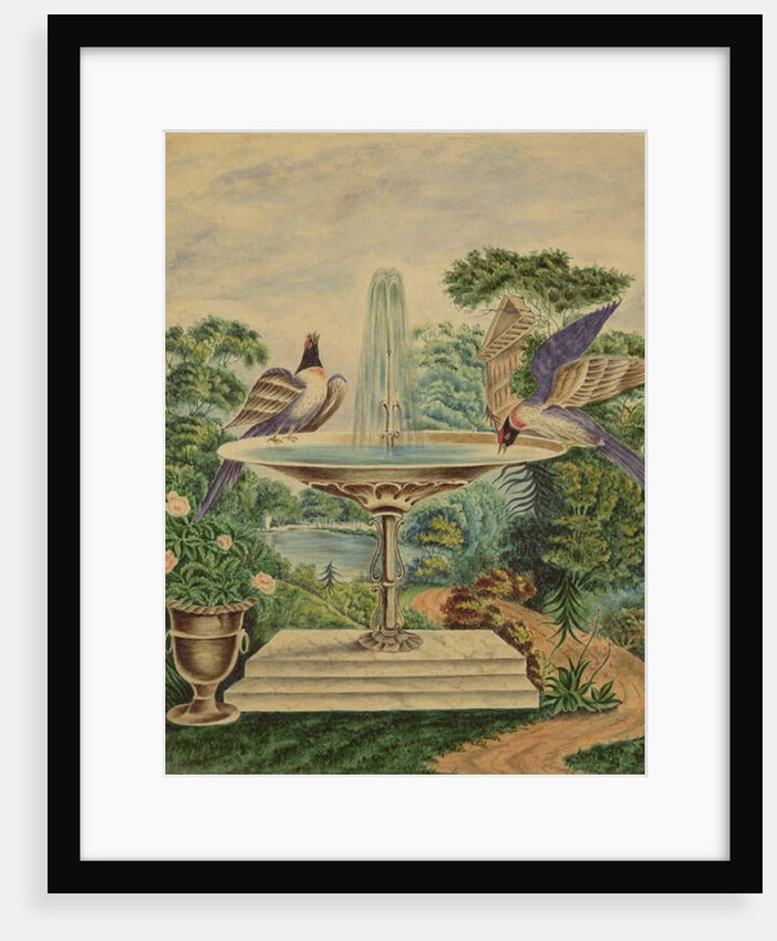Birds in a Fountain in a Landscape Park, c.1840 by English School