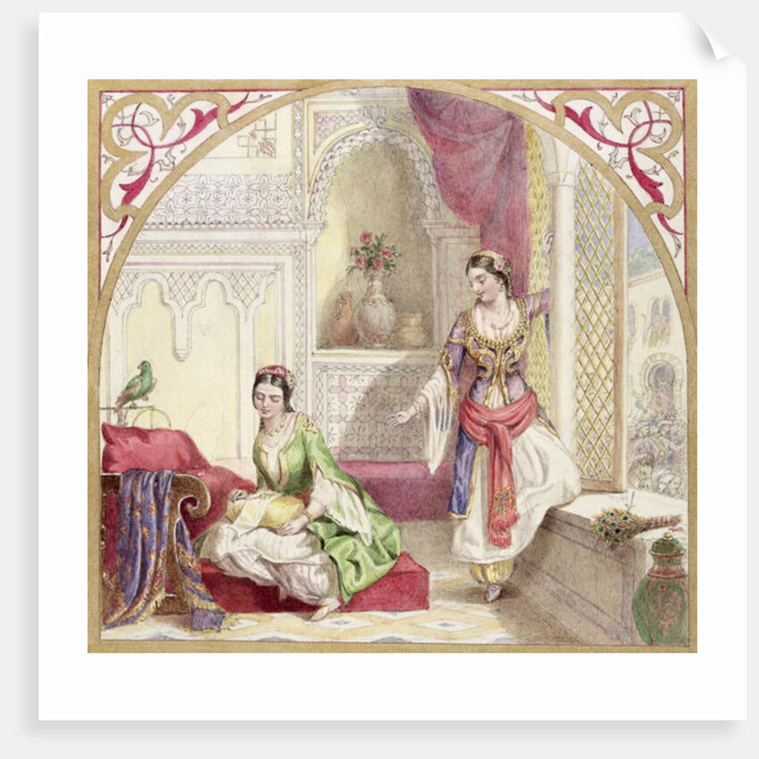 A Moorish Interior with Two Women, c.1840 by English School
