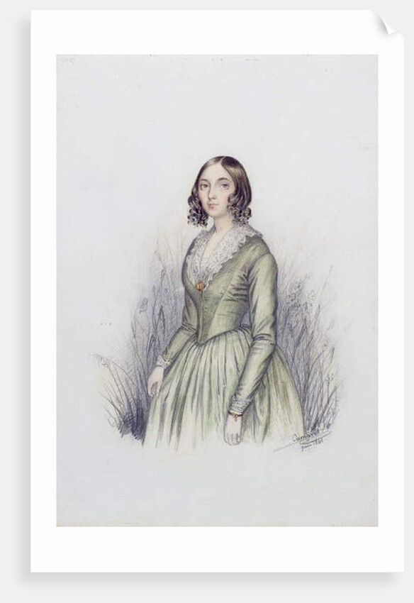 Portrait of a Young Lady in a Green Dress, 1841 by F. Camaret
