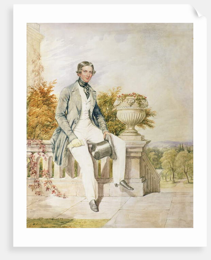 Portrait of a Seated Gentleman on a Terrace, 1843 by William Bootham