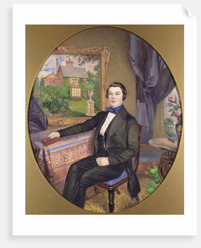 Portrait of a Young Man in a Victorian Interior, 1850 by Frederick William Lock