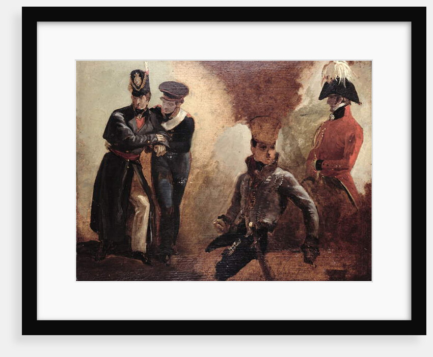Studies of a Coldstream Guards Officer and Military Portraits, 1815 by George Jones
