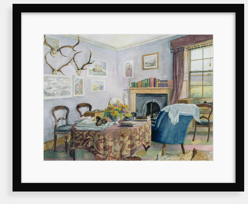Drawing Room Interior in a Country House in Scotland, c.1850 by School Scottish