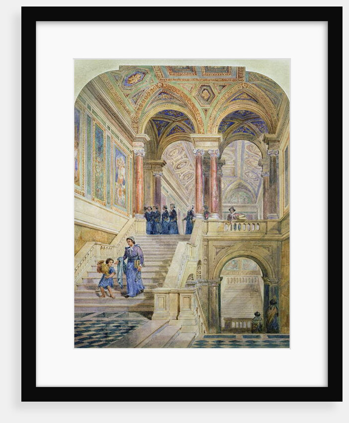 Design for the staircase of Leeds Town Hall, 1853-58 by Cuthbert Brodrick